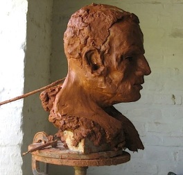 Bust in clay